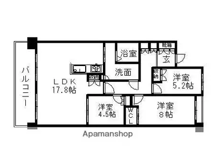 プライムメゾン富士見台(3LDK/3階)の間取り写真