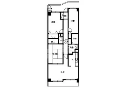 ランドマークⅡ(3LDK/2階)の間取り写真