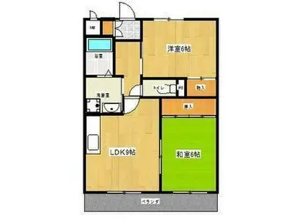 メゾンけやき(2LDK/2階)の間取り写真