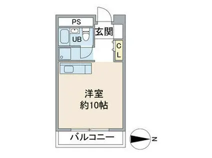 ザ・ヒルズ1(ワンルーム/3階)の間取り写真