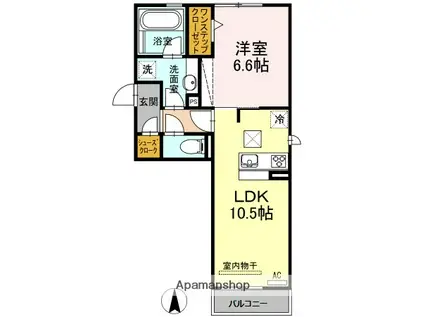 ベルネージュⅠ(1LDK/2階)の間取り写真