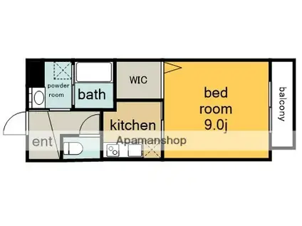 WAGAYA(1K/1階)の間取り写真