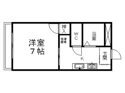 コーポドラゴン(1K/4階)の間取り写真