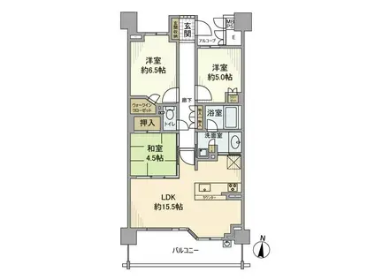 ヴィラス星ヶ丘の森(3LDK/5階)の間取り写真