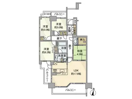プラウド一社(4LDK/7階)の間取り写真