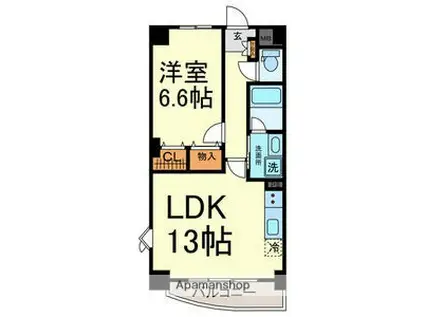 ラ・カンパネーラ(1LDK/2階)の間取り写真