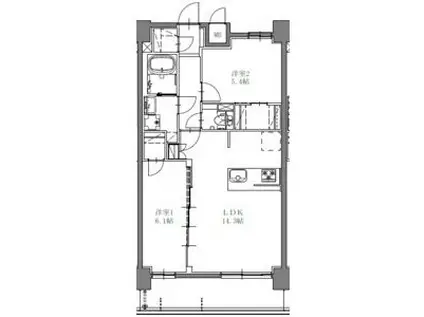 SーRESIDENCE上社AUREATE 12月契(2LDK/6階)の間取り写真