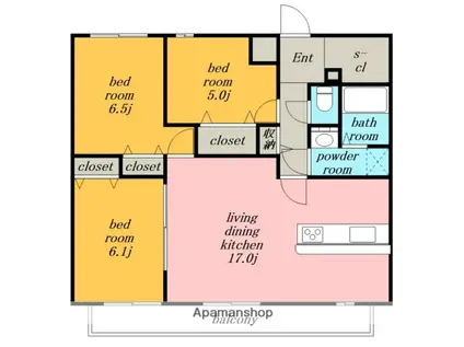 レオーノ一社(3LDK/1階)の間取り写真