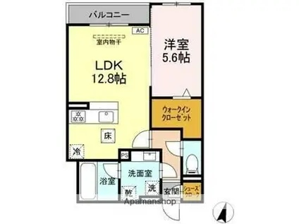アメニティコート(1LDK/2階)の間取り写真