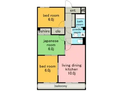 エクセル川本パートⅡ(3LDK/3階)の間取り写真