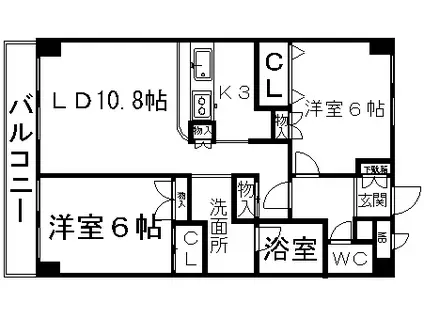 レスプランドール(2LDK/1階)の間取り写真