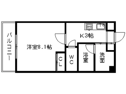 ステラヒルズ(1K/4階)の間取り写真