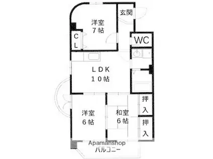 イオス名東(3DK/3階)の間取り写真