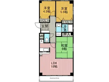 FREE-F(3LDK/3階)の間取り写真