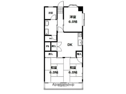 パールレジデンスⅠ(3DK/3階)の間取り写真