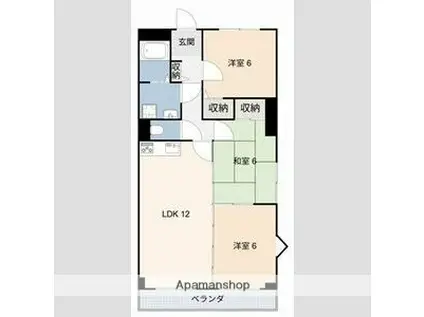 グリーンヒルズ白山(3LDK/2階)の間取り写真