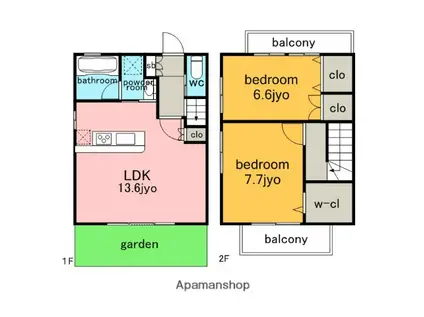 アルタイル一社(2LDK)の間取り写真
