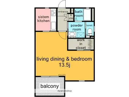 名鉄瀬戸線 三郷駅(愛知) 徒歩15分 3階建 築25年(1K/1階)の間取り写真