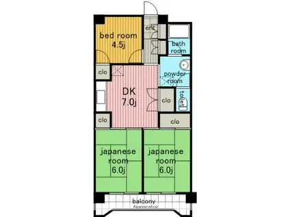 サンパークマンション(3DK/3階)の間取り写真