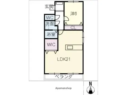 キャッスル東栄A棟(1LDK/4階)の間取り写真