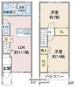 アプトルーナ215(2LDK)の間取り写真
