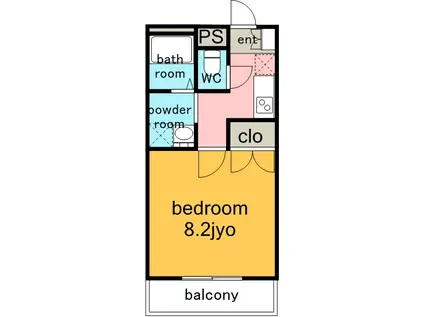 アンプルール フェールきたじま(1K/3階)の間取り写真