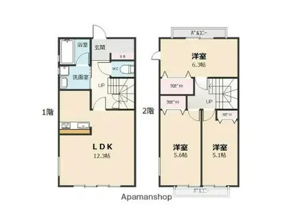 長久手ハイツクローバーNORTH(3LDK)の間取り写真