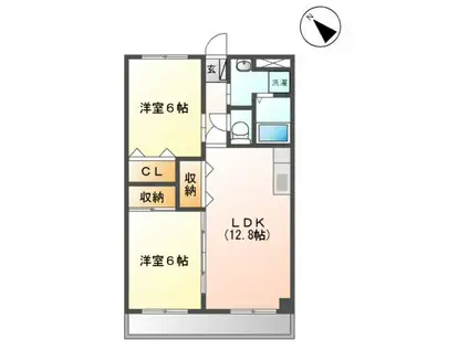 メイプル(2LDK/2階)の間取り写真