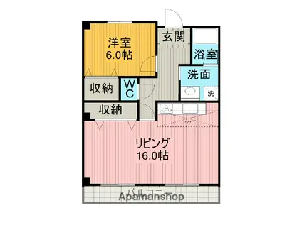 三幸マンション(1LDK/4階)の間取り写真