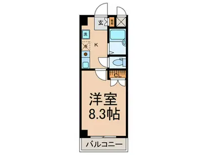 マンション菜の花(1K/3階)の間取り写真