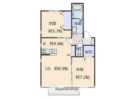 ARCADIAⅣ(2LDK/2階)の間取り写真