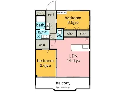 ティ・メール(2LDK/2階)の間取り写真