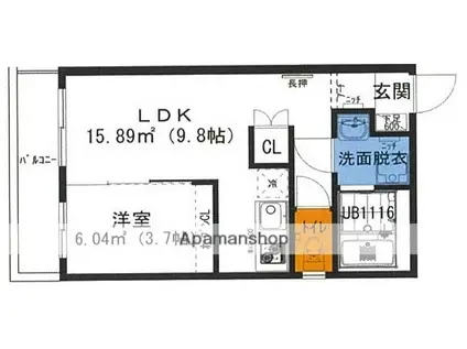 N-HILLS扇町(1LDK/1階)の間取り写真