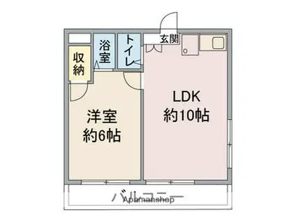 ヒルトップ平和が丘(1LDK/3階)の間取り写真