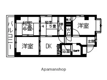 オオタ上菅ビル(3LDK/1階)の間取り写真