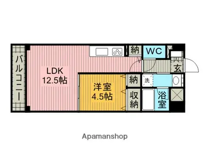 ヒヨシマンション(1LDK/3階)の間取り写真