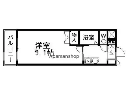 シティライフ打越(1K/3階)の間取り写真