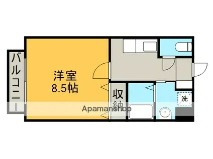 レオナルド・ダ・ヴィンチ(1K/1階)の間取り写真