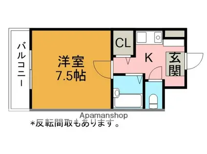 ステップⅧ(1K/2階)の間取り写真