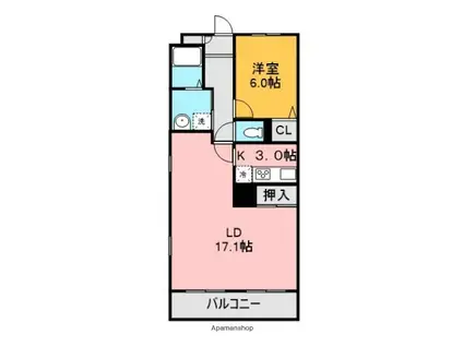 CASA ELEVATO(1LDK/1階)の間取り写真