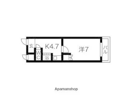 I-ROOM丸山町(ワンルーム/1階)の間取り写真
