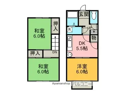 木村荘(3DK/1階)の間取り写真