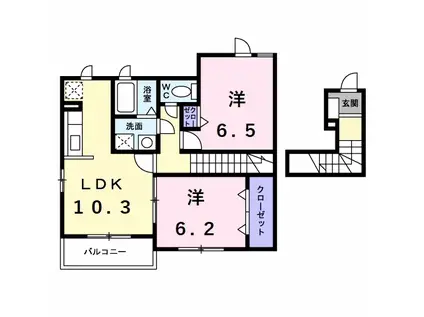 ブライトンヒルズ(2LDK/2階)の間取り写真