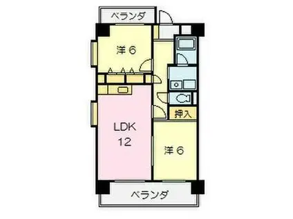 ファミーユDAISHIN(2LDK/6階)の間取り写真