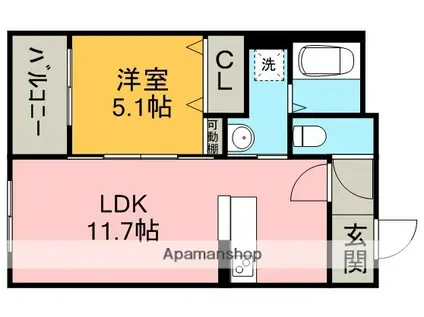 ハートフルマンション上野(1LDK/2階)の間取り写真
