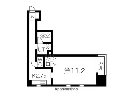 クオリア若宮町(1K/9階)の間取り写真