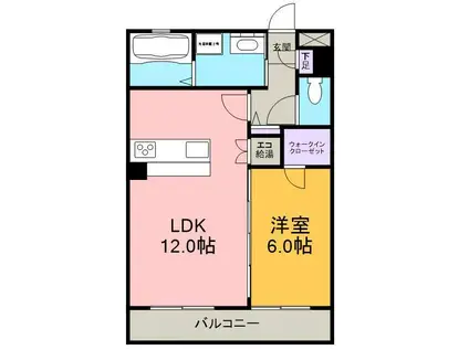 マンション須藤Ⅲ(1LDK/3階)の間取り写真