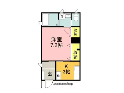 エスコート龍星 2号館(1K/2階)の間取り写真