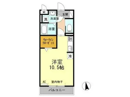 グランクロワール(ワンルーム/3階)の間取り写真