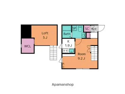 プリマクイーン豊田(ワンルーム/1階)の間取り写真